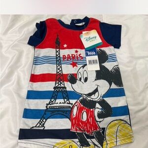 Disney Mickey Mouse Paris Striped Dress - Red, Blue, White